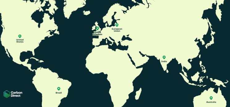 Screenshot form the Carbon Direct Climate Policy Navigator Tool